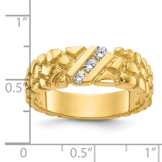 IB Goodman 10k Mens Holds 3-2.8mm Diamonds Nugget Ring Mounting