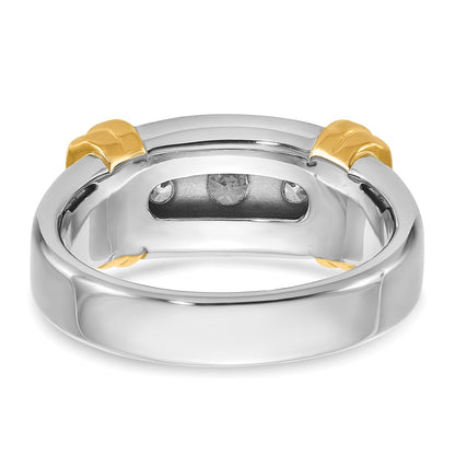 IBGoodman 14k Two-tone 1 carat Lab Grown Diamond VS/SI+ G+ Complete Men's Ring