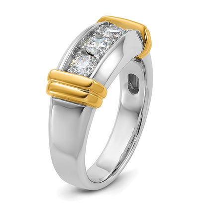 IBGoodman 14k Two-tone 1 carat Lab Grown Diamond VS/SI+ G+ Complete Men's Ring
