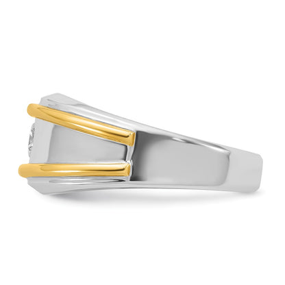 IBGoodman 14k Two-tone 1/2 carat Lab Grown Diamond VS/SI+ G+ Complete Polished Men's Ring