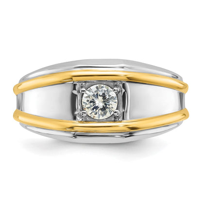 IBGoodman 14k Two-tone 1/2 carat Lab Grown Diamond VS/SI+ G+ Complete Polished Men's Ring