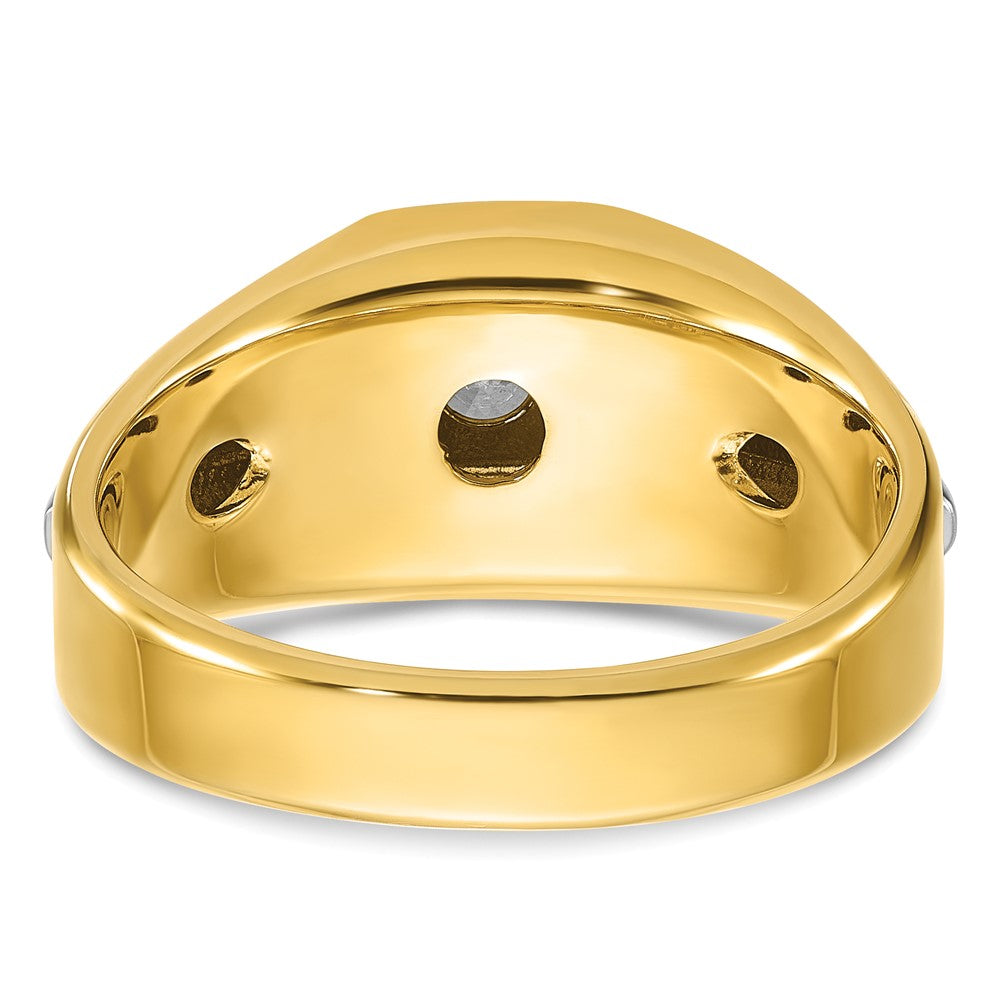 IBGoodman 14k Two-tone 3/8 carat Lab Grown Diamond VS/SI+ G+ Complete Polished and Satin Men's Ring
