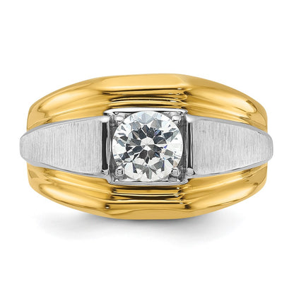 IBGoodman 14k Two-tone 1 carat Lab Grown Diamond VS/SI+ G+ Complete Polished and Brushed Men's Band