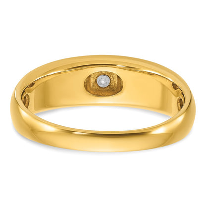 IB Goodman 10k Two-tone Mens Polished and Satin Holds 3.0mm Round Stone Ring Mounting