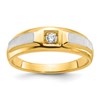 IB Goodman 10k Two-tone Mens Polished and Satin Holds 3.0mm Round Stone Ring Mounting