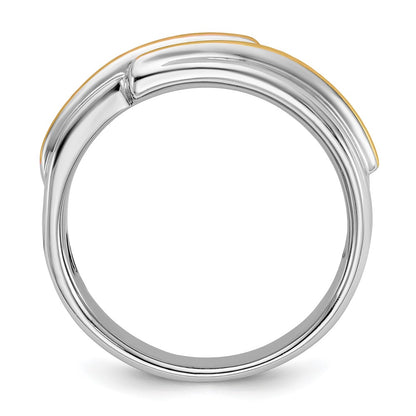 IBGoodman 14k Two-tone Men's Polished 5-Stone 1/6 Carat AA Quality Diamond Ring