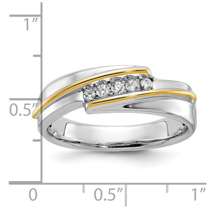 IBGoodman 14k Two-tone Polished Men's Five Stone Ring Mounting