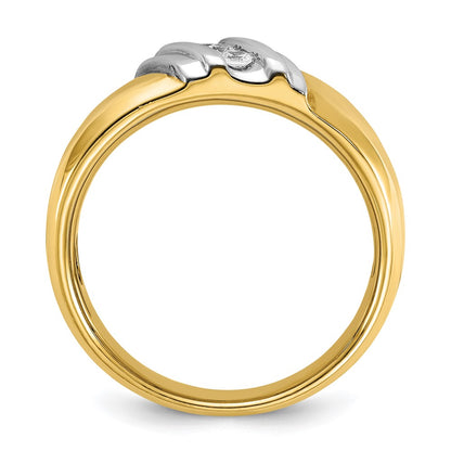 IBGoodman 14k Two-tone 1/6 carat Lab Grown Diamond VS/SI+ G+ Complete Polished Men's Ring