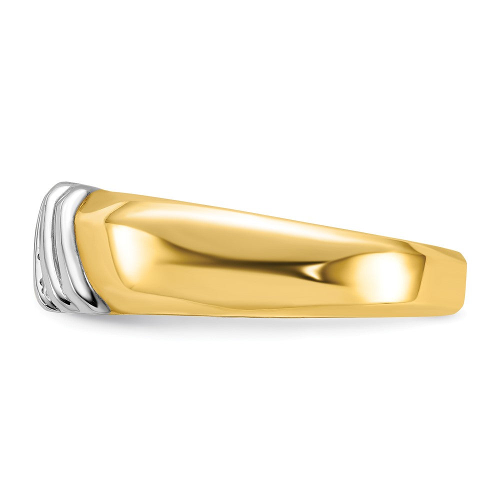 IBGoodman 14k Two-tone 1/6 carat Lab Grown Diamond VS/SI+ G+ Complete Polished Men's Ring