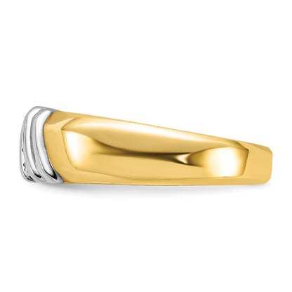 IBGoodman 14k Two-tone 1/6 carat Lab Grown Diamond VS/SI+ G+ Complete Polished Men's Ring
