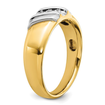 IBGoodman 14k Two-tone 1/6 carat Lab Grown Diamond VS/SI+ G+ Complete Polished Men's Ring