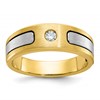 IB Goodman 10k Two-tone Mens Polished and Satin Holds 3.0mm Round Stone Ring Mounting
