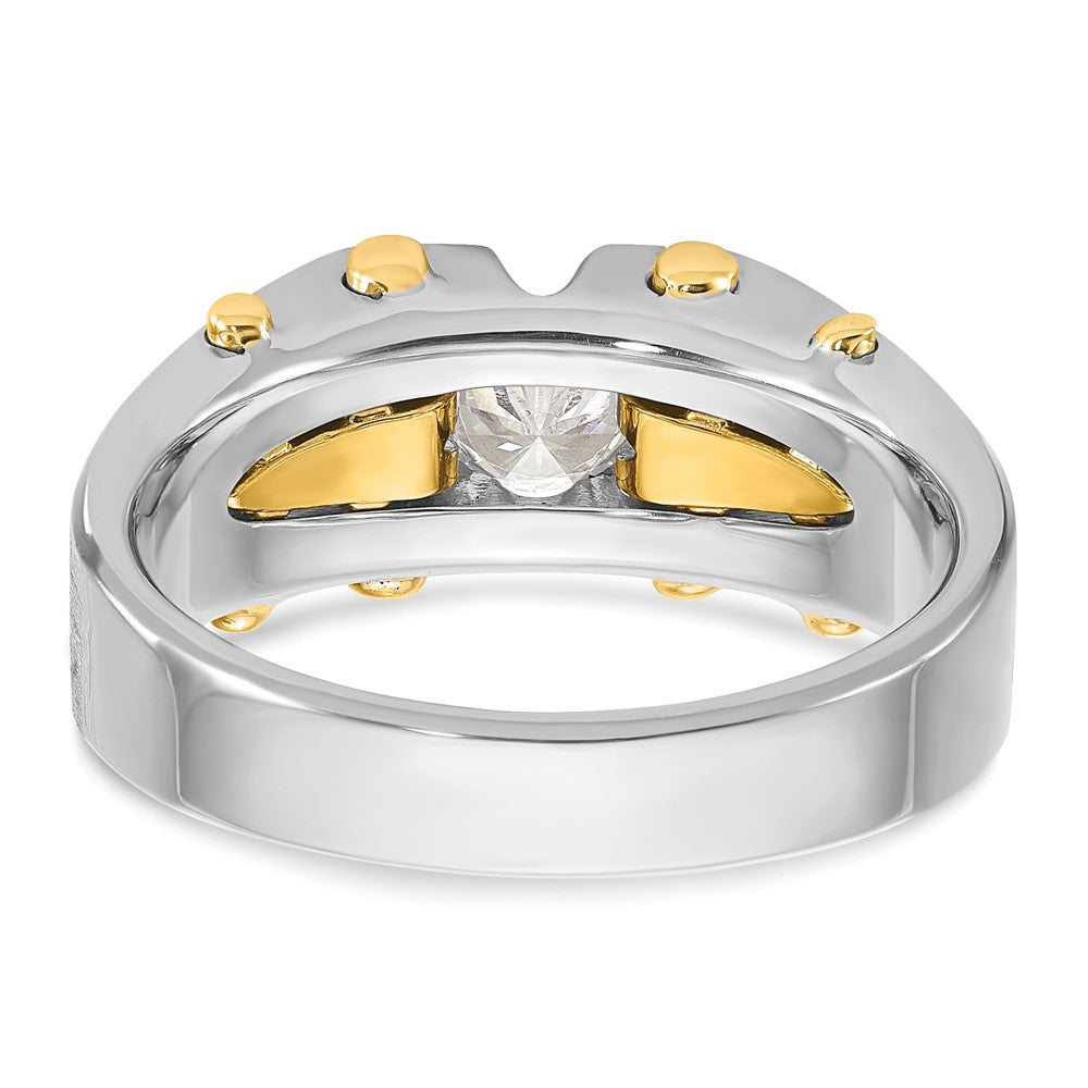 IB Goodman 10k Two-tone Mens Polished and Satin Holds 5.0mm Round Stone Ring Mounting