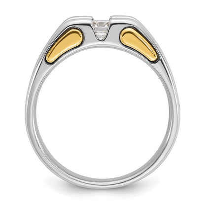 IB Goodman 10k Two-tone Mens Holds 4.6mm Round Stone Ring Mounting