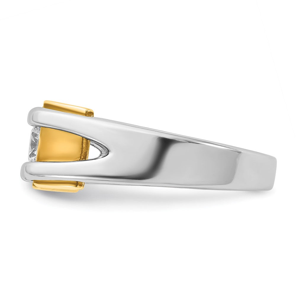 IB Goodman 10k Two-tone Mens Holds 4.6mm Round Stone Ring Mounting