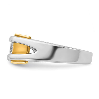 IB Goodman 10k Two-tone Mens Holds 4.6mm Round Stone Ring Mounting