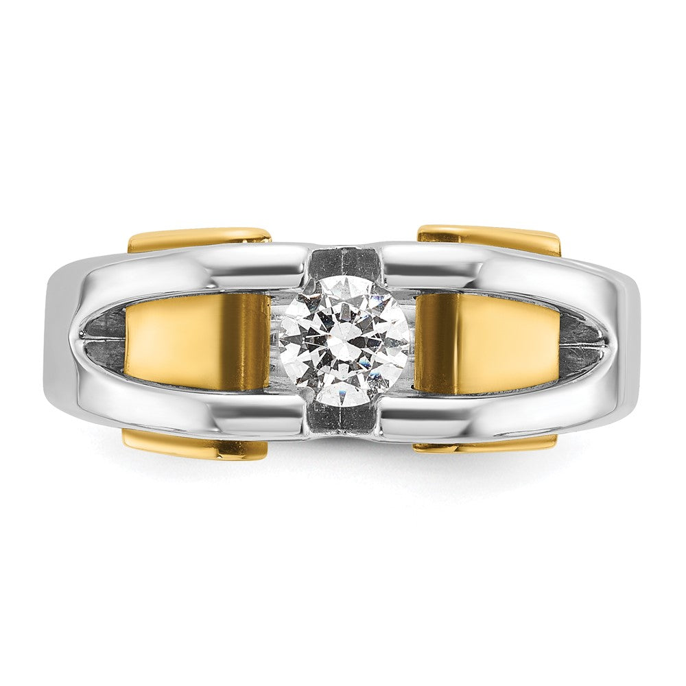 IB Goodman 10k Two-tone Mens Holds 4.6mm Round Stone Ring Mounting