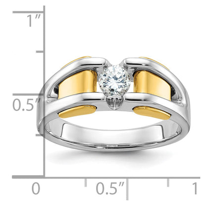 IB Goodman 10k Two-tone Mens Holds 4.6mm Round Stone Ring Mounting