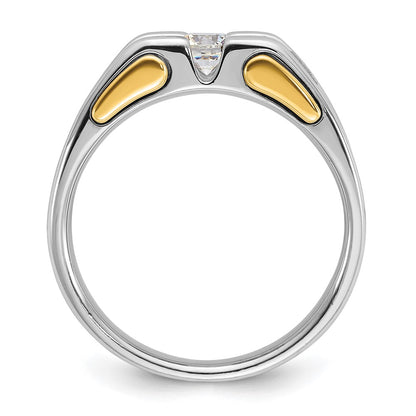 IBGoodman 14k Two-tone 1/2 carat Lab Grown Diamond VS/SI+ G+ Complete Men's Ring