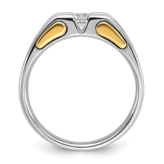IBGoodman 14k Two-tone 1/2 carat Lab Grown Diamond VS/SI+ G+ Complete Men's Ring
