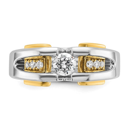 IBGoodman 14k Two-tone 1/2 carat Lab Grown Diamond VS/SI+ G+ Complete Men's Ring