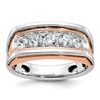 IB Goodman 10k White and Rose Gold Mens Polished/Cut-Out Holds 1-4.0mm/2-3.7mm/2-3.6mm Stones Ring Mounting