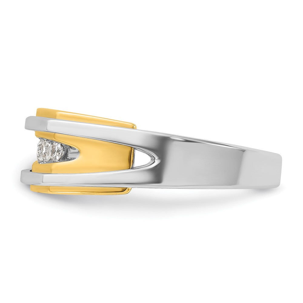 IBGoodman 10k Two-tone Men's Polished 5-Stone 1/4 Carat A Quality Diamond Ring