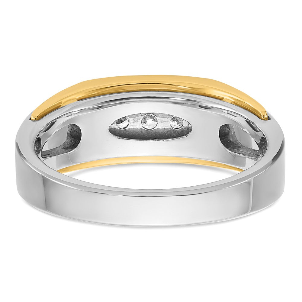 IBGoodman 10k Two-tone Men's Polished 5-Stone 1/4 Carat A Quality Diamond Ring