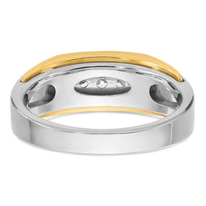 IBGoodman 10k Two-tone Men's Polished 5-Stone 1/4 Carat A Quality Diamond Ring