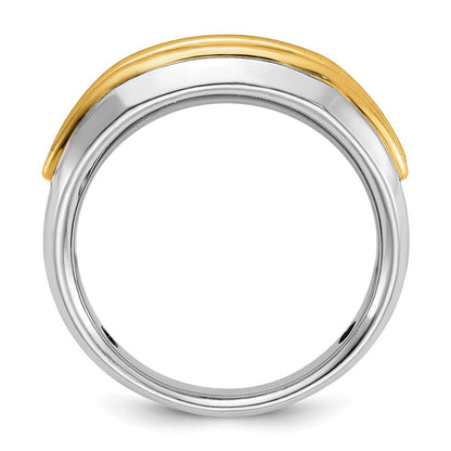 IBGoodman 14k Two-tone 1/4 carat Lab Grown Diamond VS/SI+ G+ Five Stone Complete Polished Men's Ring