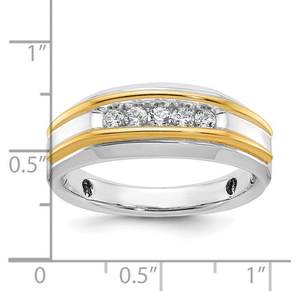 IBGoodman 14k Two-tone Five Stone Polished Men's Ring Mounting