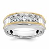 IB Goodman 10k Two-tone Mens Polished Holds 1-4.0mm/2-3.7mm/2-3.6mm Stones Ring Mounting