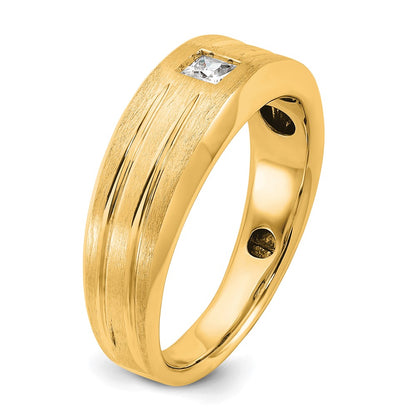 IB Goodman 10k Mens Polished and Satin 1/6 carat Square Diamond Complete Ring