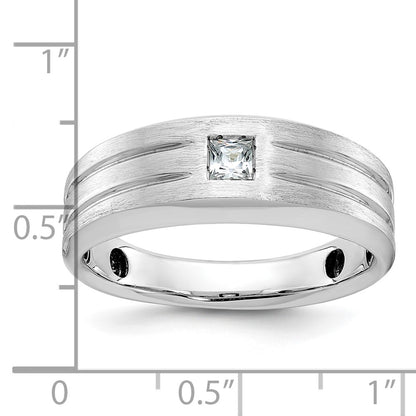 IB Goodman 10k Mens Polished and Satin 1/6 carat Square Diamond Complete Ring