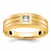 IB Goodman 10k Mens Polished and Satin 1/6 carat Square Diamond Complete Ring