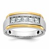 IBGoodman 14k Two-tone 1 carat Lab Grown Diamond VS/SI+ G+ Complete Polished and Satin Men's Ring