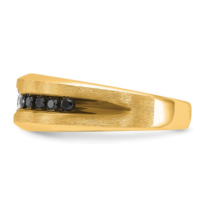 IB Goodman 10k Mens Polished and Brushed Holds 1-3.0mm Square/10-2.0mm Round Stones Ring Mounting