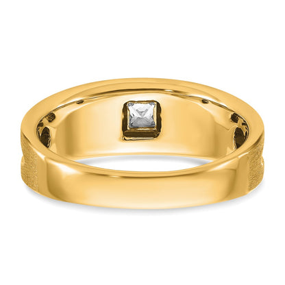 IB Goodman 10k and Black Rhodium Mens Polished and Brushed 1/2 carat Black and White Diamond Ring