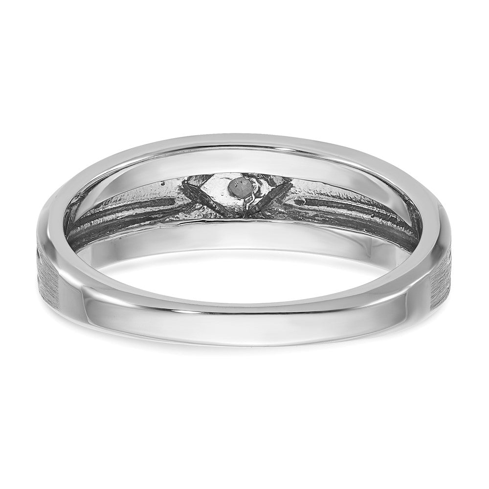 IB Goodman 10k White Gold and Black Rhodium Mens Satin 1/20 carat Diamond Complete Ring