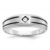 IB Goodman 10k White Gold and Black Rhodium Mens Satin 1/20 carat Diamond Complete Ring