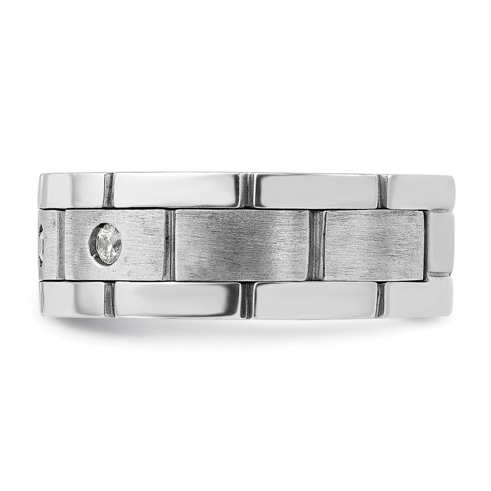 Chisel Titanium Polished with Black Resin and Wood Inlay 8mm Band