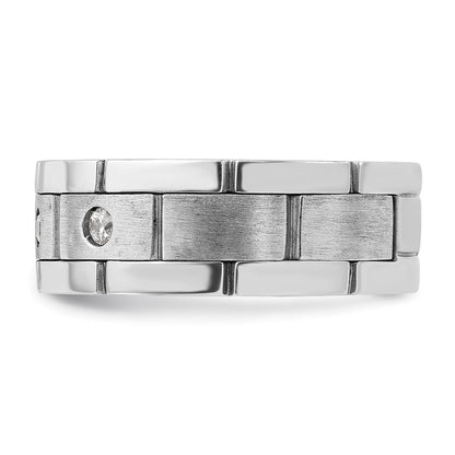 Chisel Titanium Polished with Black Resin and Wood Inlay 8mm Band