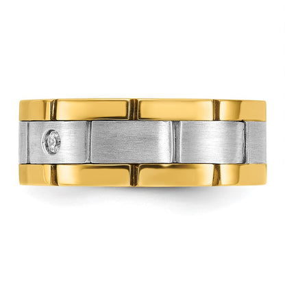 IBGoodman 14k Two-tone Three Stone Prong Set Men's Ring Mounting