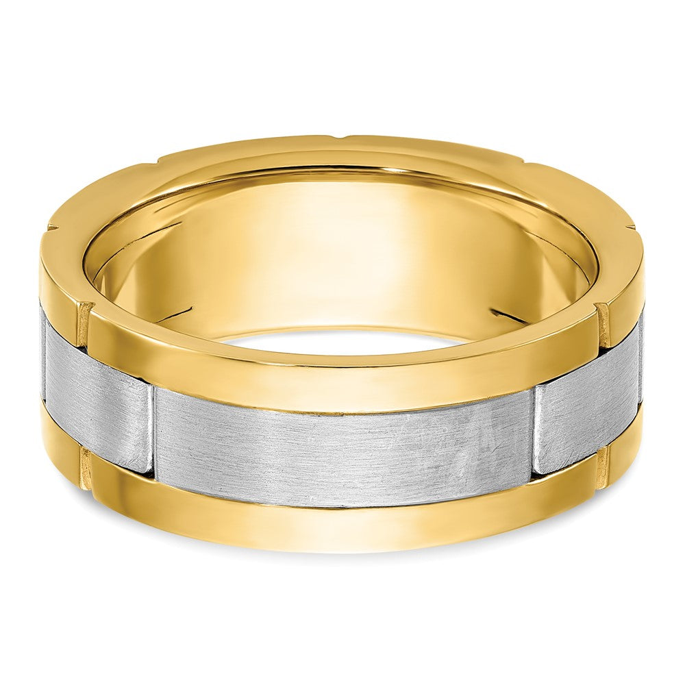 IBGoodman 14k Two-tone 1/6 carat Lab Grown Diamond VS/SI+ G+ Three Stone Complete Men's Ring