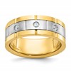IBGoodman 14k Two-tone Three Stone Prong Set Men's Ring Mounting