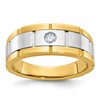 IB Goodman 10k Two-tone Mens Polished/Satin/Grooved Holds 3.0mm Round Stone Ring Mounting