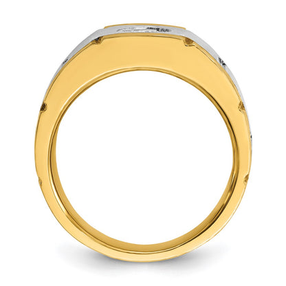 IB Goodman 10k Two-tone Mens Holds 5.0mm Round Stone Ring Mounting