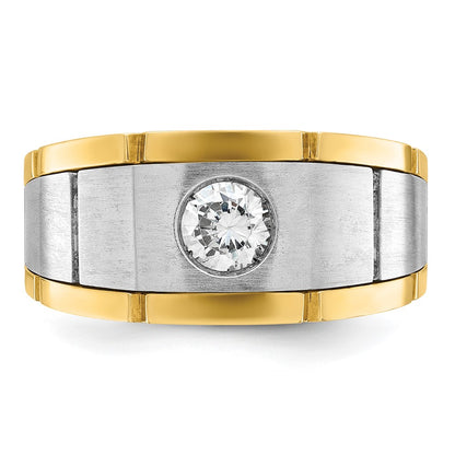 IB Goodman 10k Two-tone Mens Holds 5.0mm Round Stone Ring Mounting