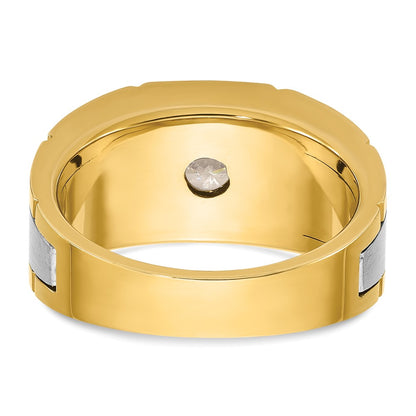 IB Goodman 10k Two-tone Mens Holds 5.0mm Round Stone Ring Mounting