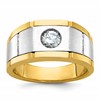 IBGoodman 10k Two-tone Men's Polished Satin and Grooved Ring Mounting